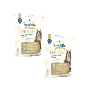 Sanabelle Hair & Skin (Санабелль Хэа Скин) - корм для здоровой шерсти и кожи у  кошек 0.4кг+0.4кг