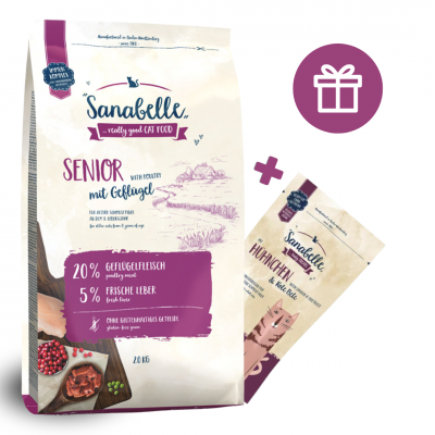  Sanabelle Senior (Санабелль Сеньор + лакомство) - корм для пожилых кошек с низкой жирностью 2кг