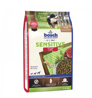 Bosch Sensitive с Ягненком и Рисом для собак склонных к аллергии 3кг