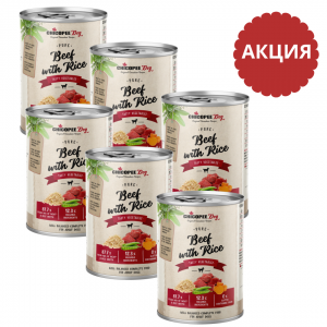 Консерва Чикопи для взрослых собак Говядина и рис с овощами 400гр*6