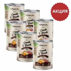 Консерва Чикопи для взрослых собак  Мясо ягненка и утки с картофелем 400гр*6