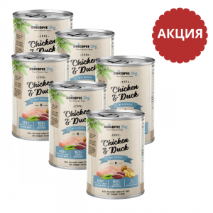 Консерва Чикопи Паппи Курица и утка с картофелем для щенков 400гр*6