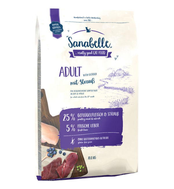 Sanabelle Adult with ostrich (Санабелль Эдалт со страусом) - корм для кошек 10кг