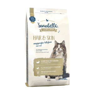 Sanabelle Hair & Skin (Санабелль Хэа Скин) - корм для здоровой шерсти и кожи у взрослых кошек от года 2кг  + лакомство (хрустящие подушечки со шпинатом 55гр)