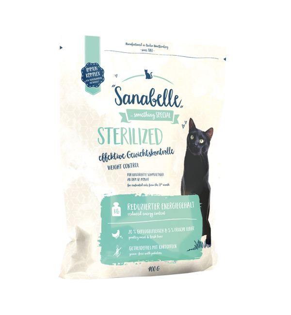 Sanabelle Sterilized (Санабелль Стерилайз) - корм для стерилизованных кошек + подарок, 0.4кг