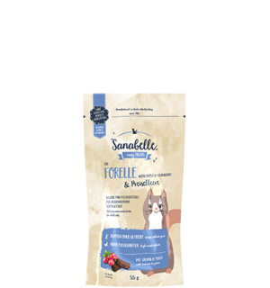 Лакомство с содержанием мяса и форели (88,0%) Sanabelle Trout & Cranberry (Форель с клюквой) 0.055кг