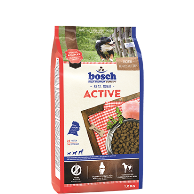 Bosch Active (Бош Актив) корм с повышенным содержанием свежего мяса (30%) для взрослых собак с высокой активностью 15кг