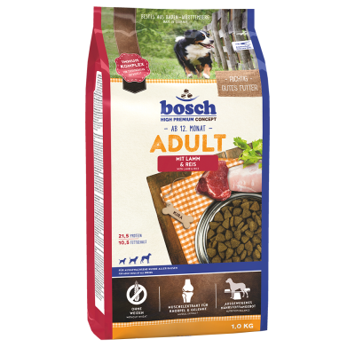 Bosch Adult  mit Lamm & Reis (Бош ягненок с рисом) корм для взрослых собак с низким аллергенным потенциалом 18кг