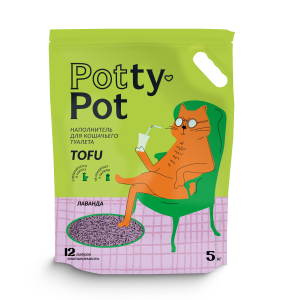Potty-Pot Лаванда наполнитель ТОФУ 5кг(12л)