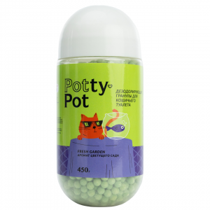 Potty-Pot Дезодорирующие гранулы (шарики) для кошачьих туалетов 450 гр Свежесть сада
