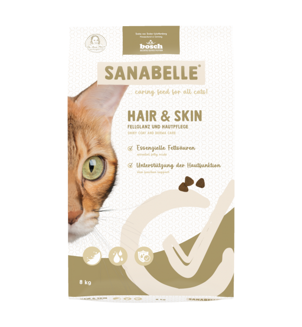 Sanabelle Hair & Skin (Санабелль Хэа Скин НОВАЯ УПАКОВКА) - корм для здоровой шерсти и кожи у  кошек , 8кг