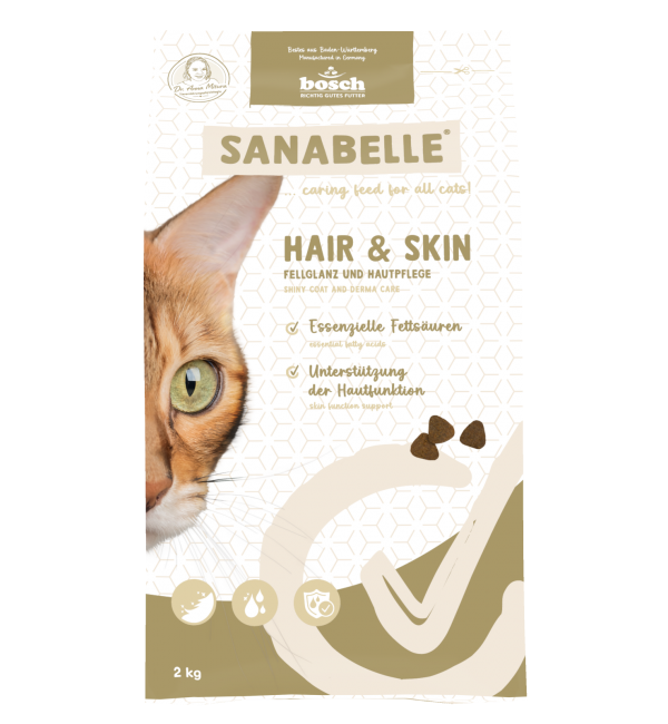 Sanabelle Hair & Skin (Санабелль Хэа Скин НОВАЯ УПАКОВКА) - корм для здоровой шерсти и кожи у  кошек , 2кг