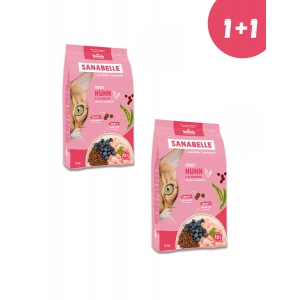 Sanabelle Adult with poultry (Санабелль Эдалт с курицей) НОВАЯ УПАКОВКА корм для кошек 0,4кг+0,4кг