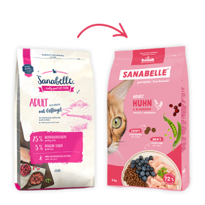 Sanabelle Adult with poultry (Санабелль Эдалт с курицей) НОВАЯ УПАКОВКА корм для кошек+игрушка, 0.4кг