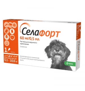 Селафорт 12% для собак 5,1-10 кг (1 пип.) 0.5 мл= 60мг