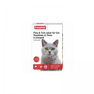 Ошейник Beaphar Flea & Tick collar for Cat от блох и клещей для кошек красный