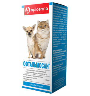 ОФТАЛЬМОСАН Капли глазные для кошек и собак (15 мл)