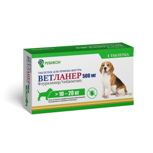 ВЕТЛАНЕР Таблетка для собак 10 - 20 кг,  500мг