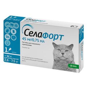 Селафорт для кошек 2.6-7.5 кг, (1 пип.) 0.75 мл= 45мг