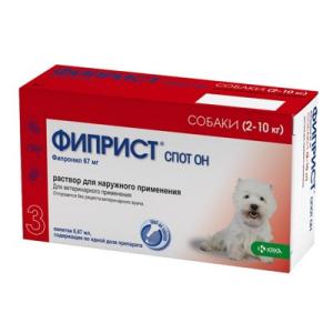 Фиприст Спот он 3 для собак 2-10 кг 1пип(0.67мл)