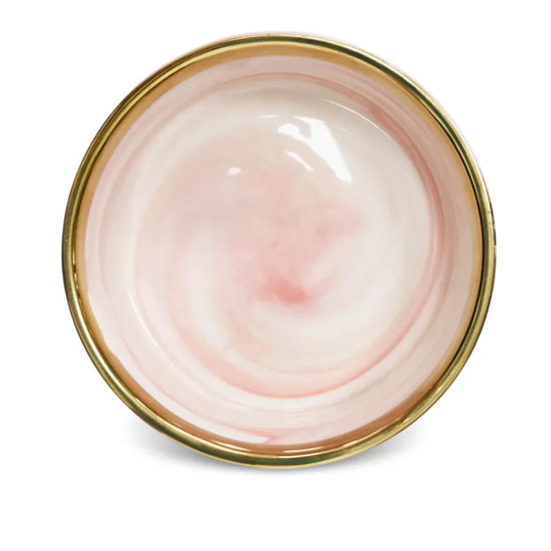Миска керамическая РОЗОВЫЙ МРАМОР/ЗОЛОТО (0.3л)