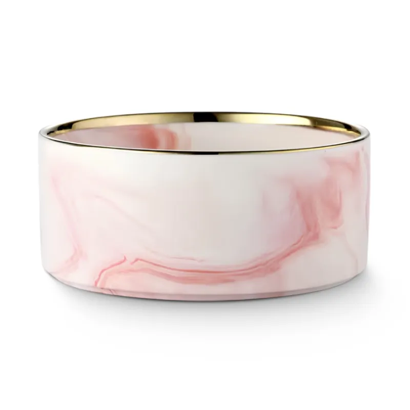 Миска керамическая РОЗОВЫЙ МРАМОР/ЗОЛОТО (0.4л)