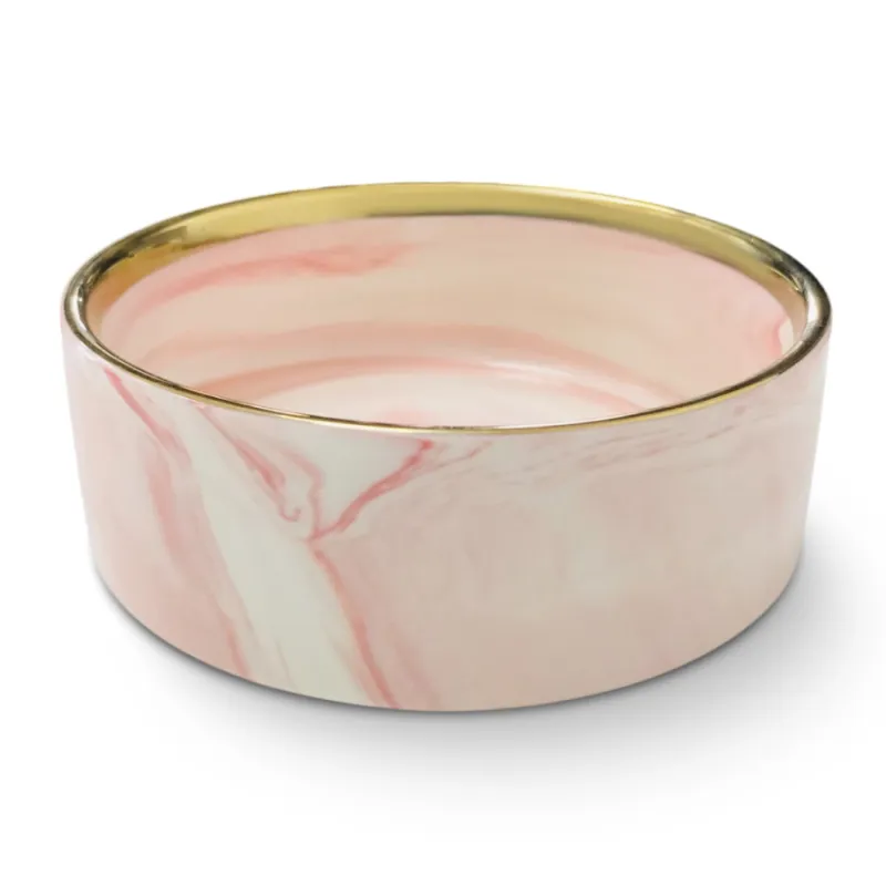 Миска керамическая РОЗОВЫЙ МРАМОР/ЗОЛОТО (0.3л)