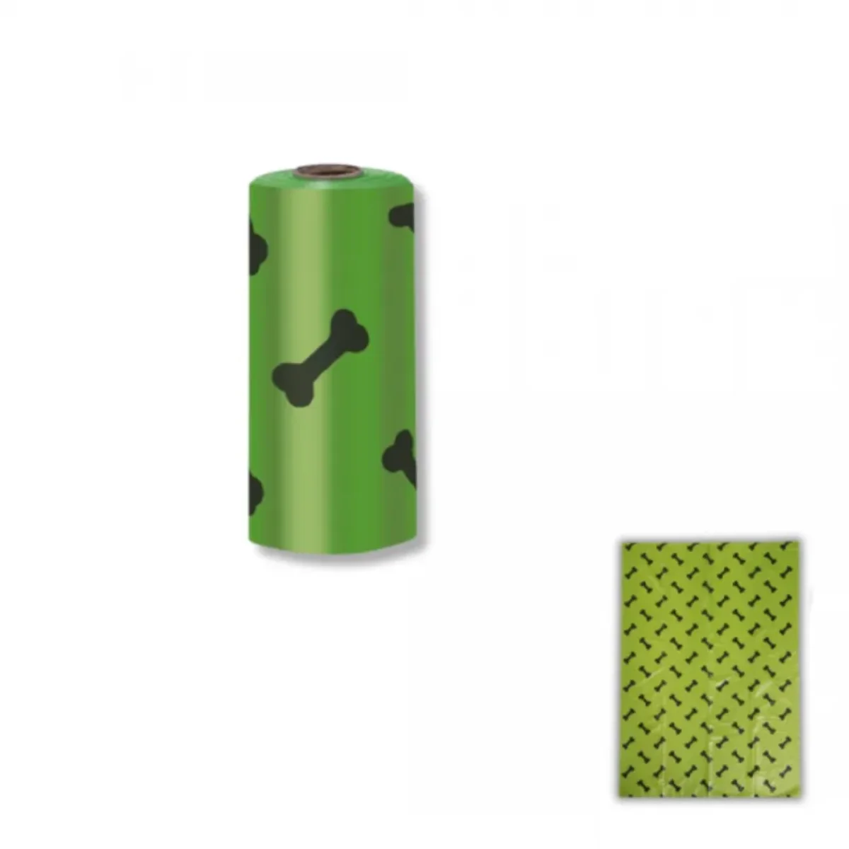 Пакеты БИОРАЗЛАГАЕМЫЕ зеленые 1 рулон (15шт) для выгула собак 1.2 мкм