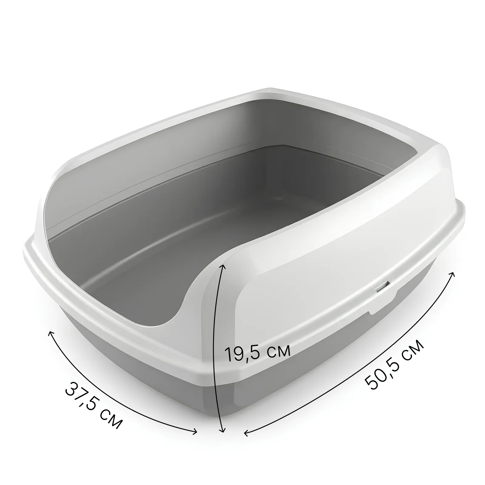 Лоток для кошек 50,5 см х 37,5 см х 19,5 см цвет в ассортименте (кофе, розовый, голубой, серый)