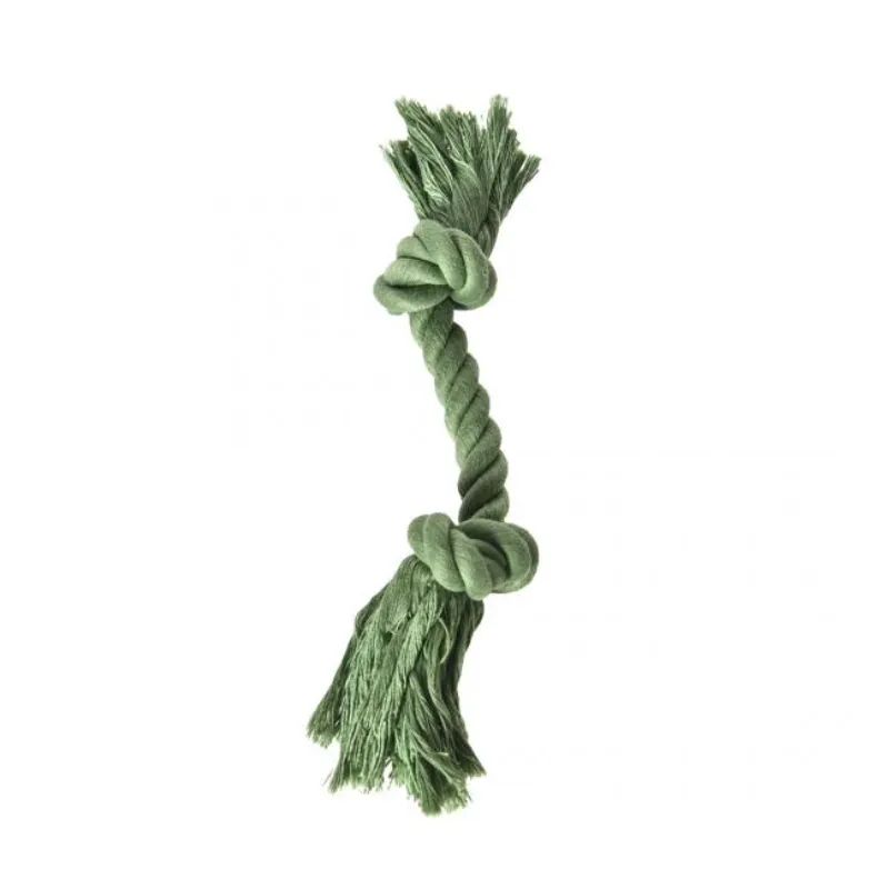 Игрушка из веревки двумя узлами зеленая